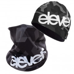 ELEVEN set Vertical Black multifunkčná šatka + čiapka